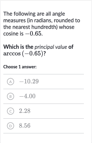 Solved The following are all angle measures in radians rounded to